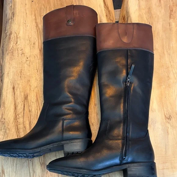 Sam Edelman size 8 Black and Whiskey Riding Boots - Picture 10 of 10